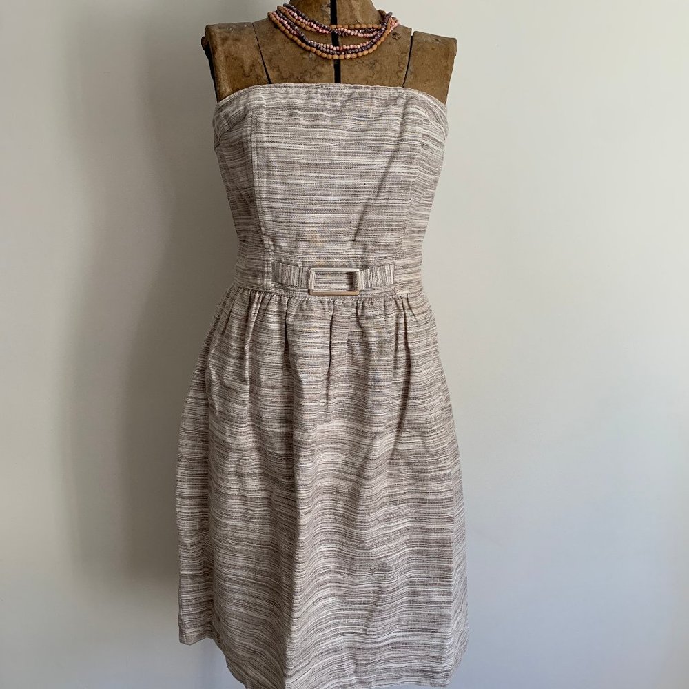 Banana Republic strapless linen party dress